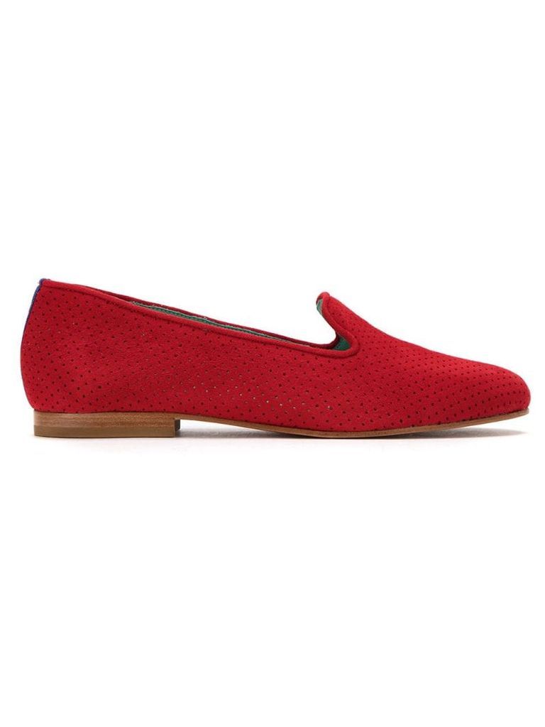 perforated suede loafers