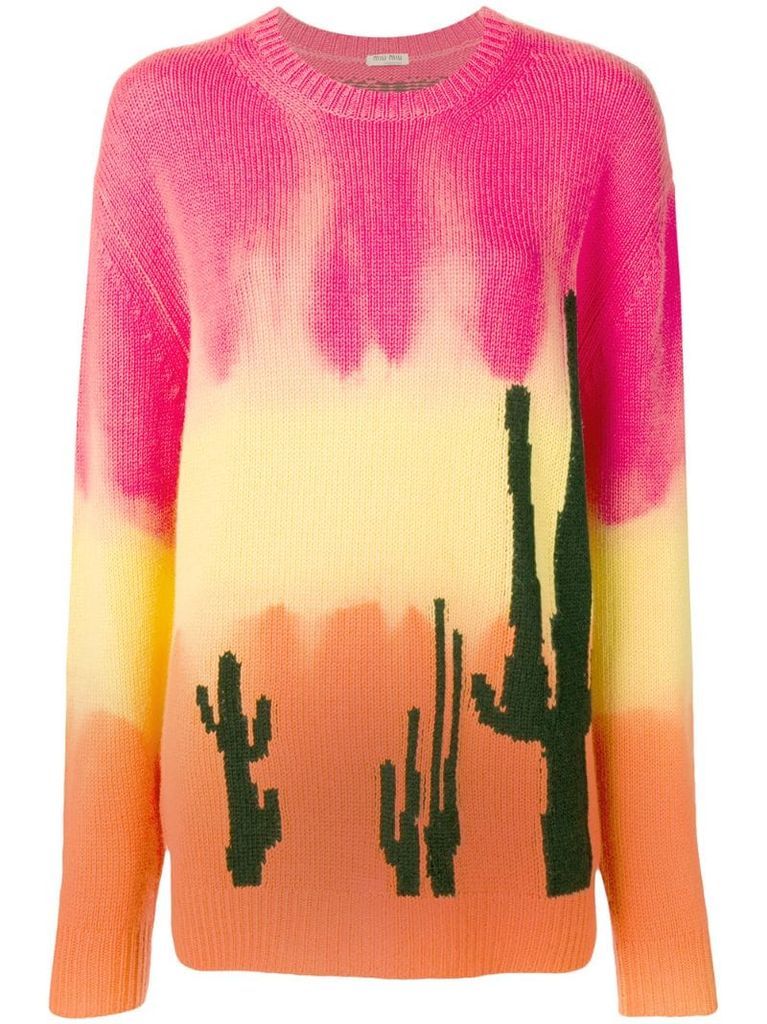 intarsia cactus sweater