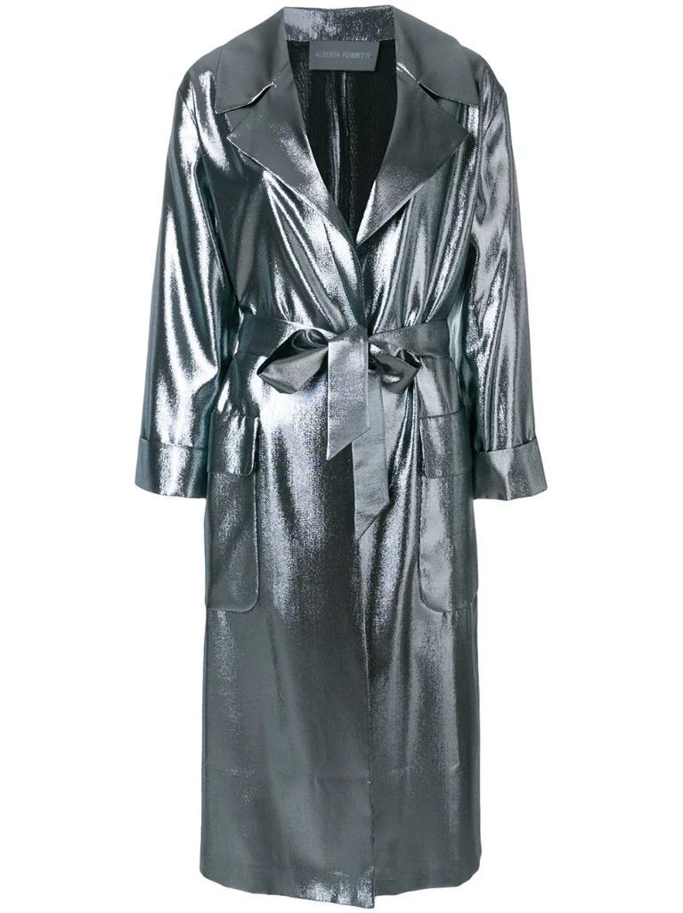 metallic oversized coat