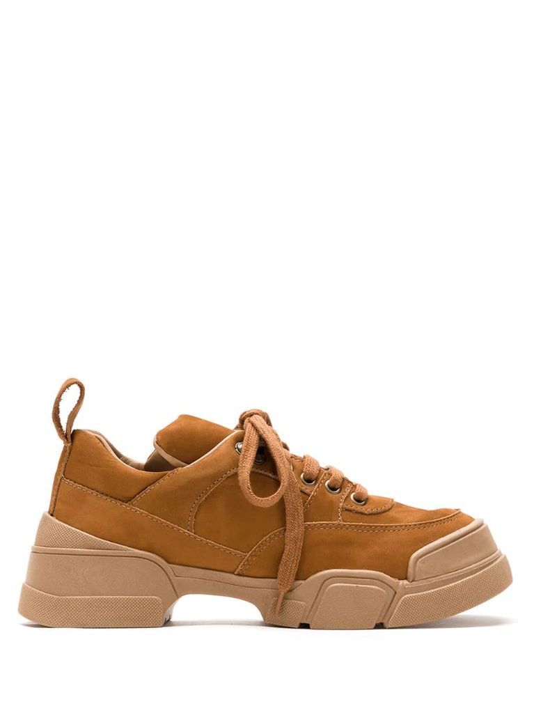 Voyage leather chunky sneakers