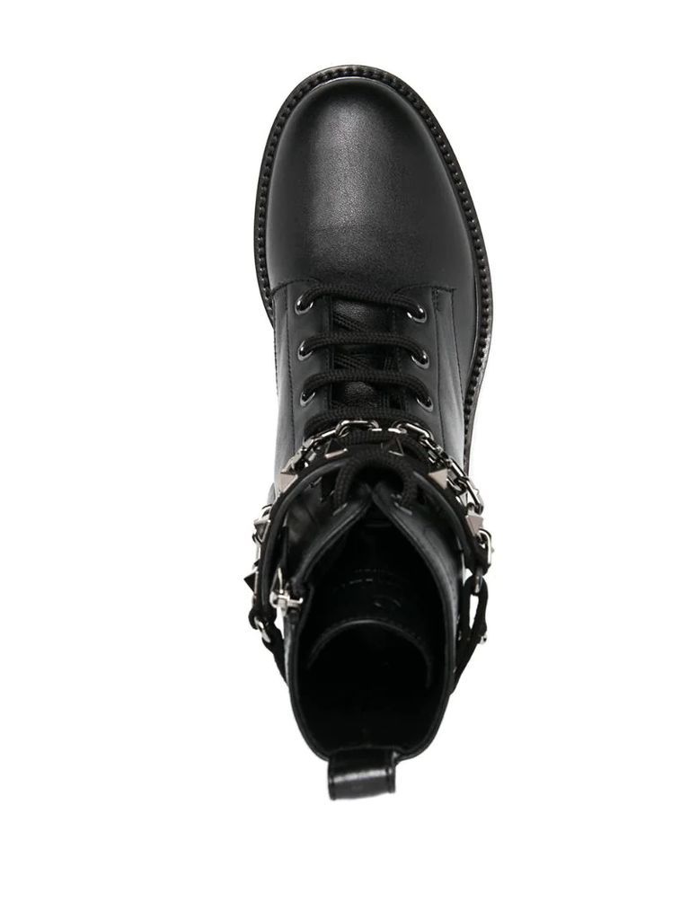 Rockstud-embellished lace-up ankle boots