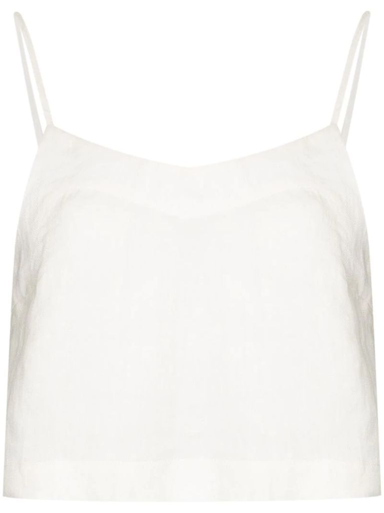 flared linen camisole top