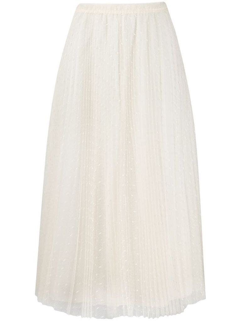 Point d'Esprit tulle midi skirt