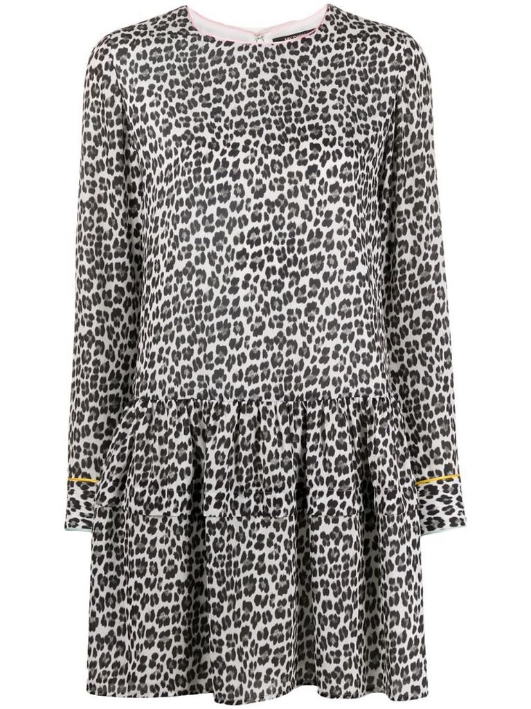 leopard-print peplum dress