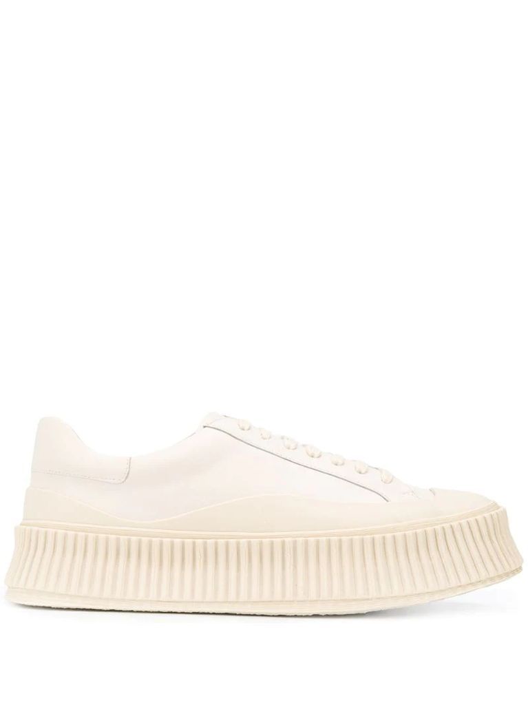 ribbed sole low-top sneakers