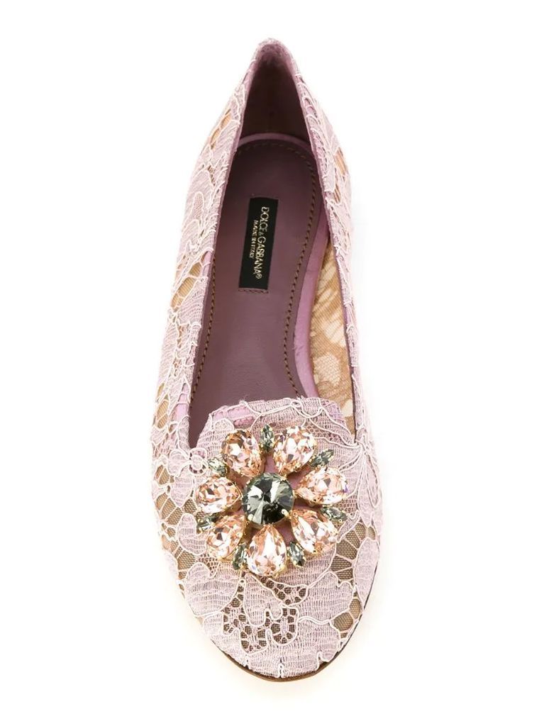 Vally Taormina lace ballerina shoes