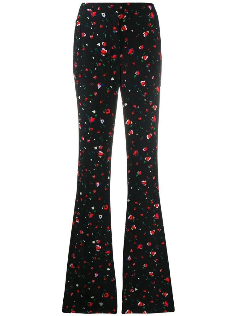 Odessa Slim Flare Splatter Floral Trousers