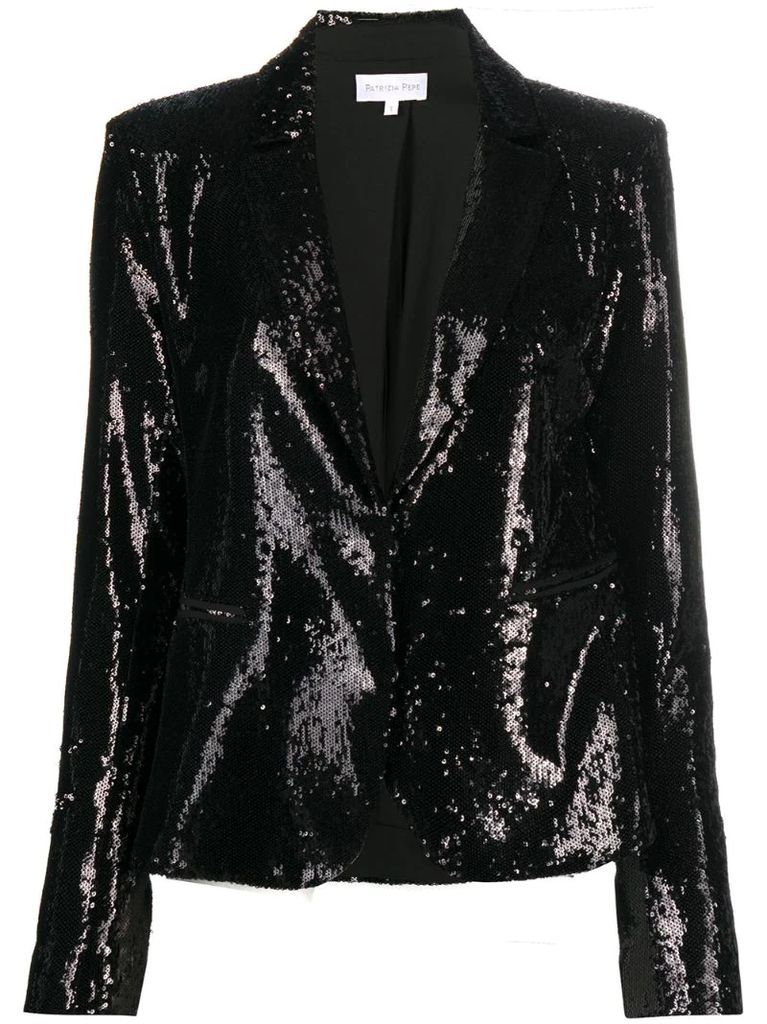 sequinned single-breasted blazer
