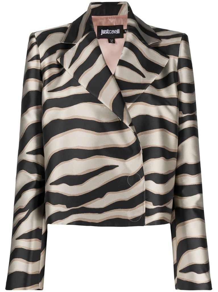 zebra-print cropped jacket
