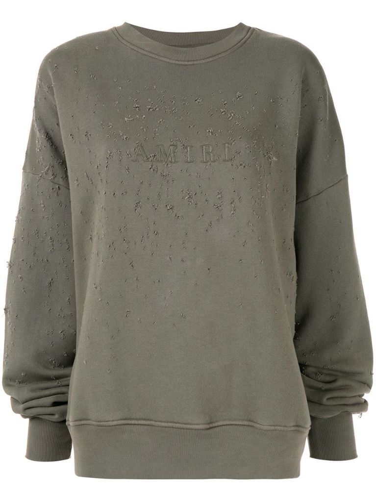 logo distressed sweatshirt