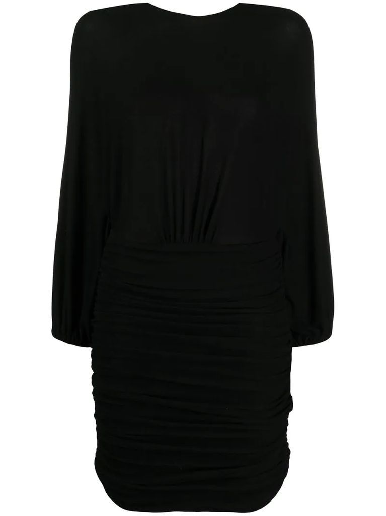 ruched jersey cocktail dress