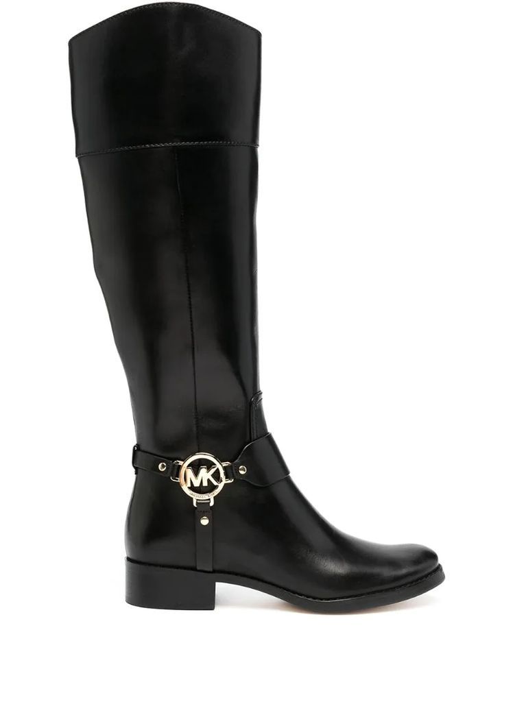 Fulton harness knee-high boots