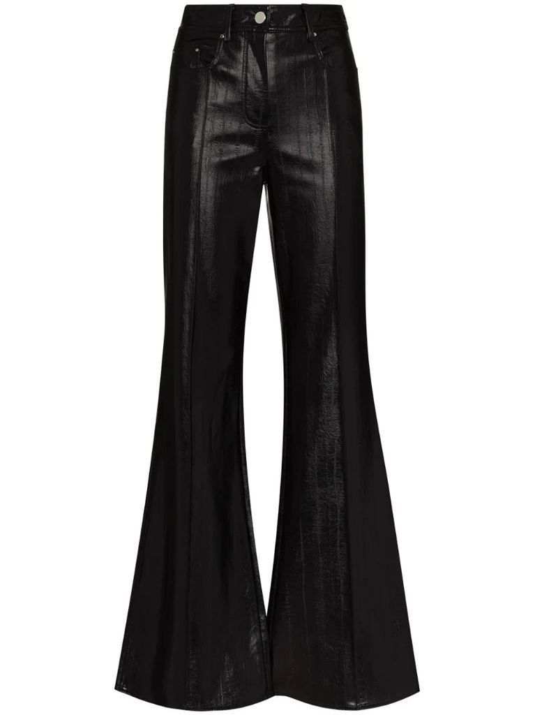 Reese faux-leather flared trousers