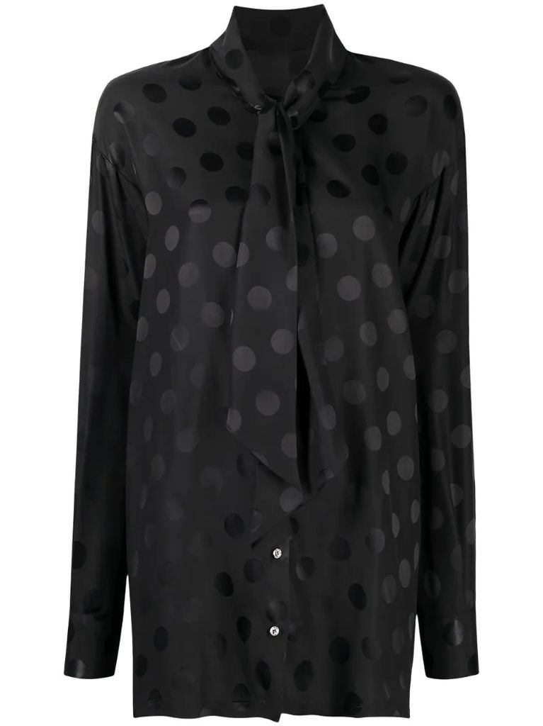 polka dot-print blouse