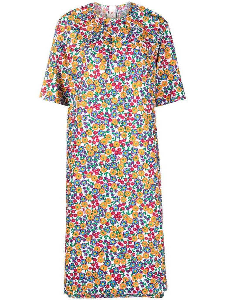 pop garden print shift dress