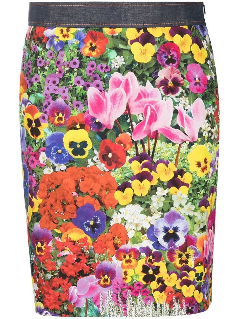 floral print high-waist skirt