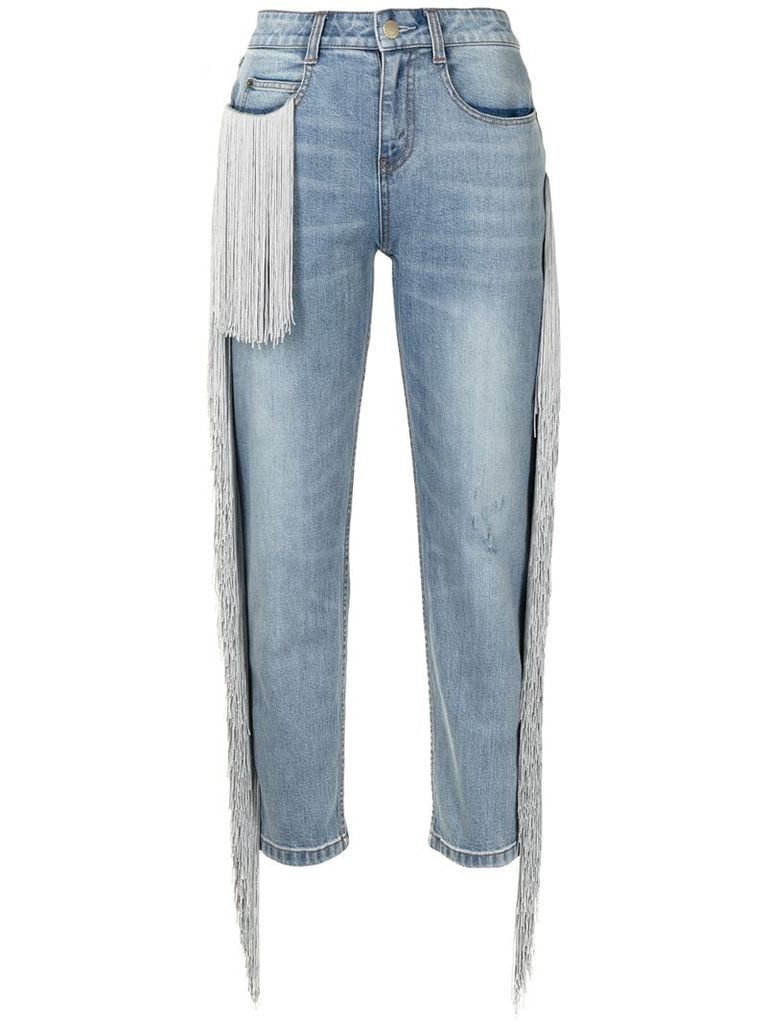 Beau fringe-embellished jeans
