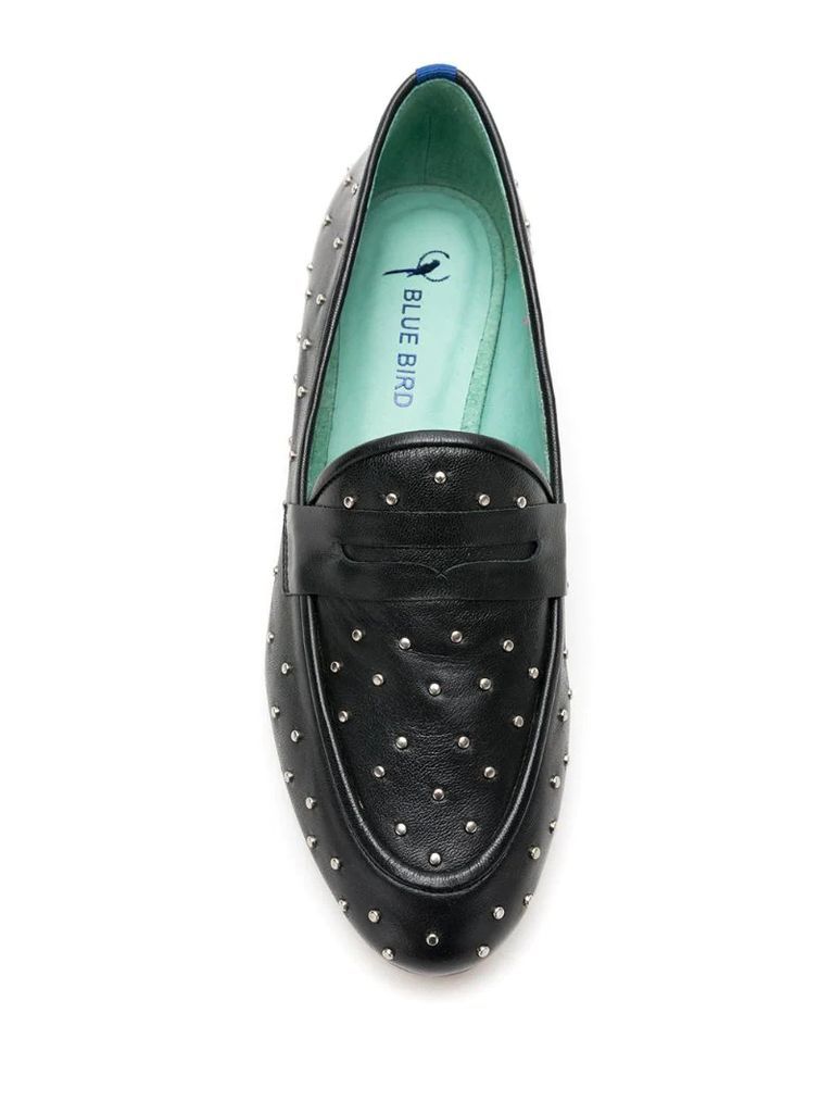 studded slip-on leather loafers