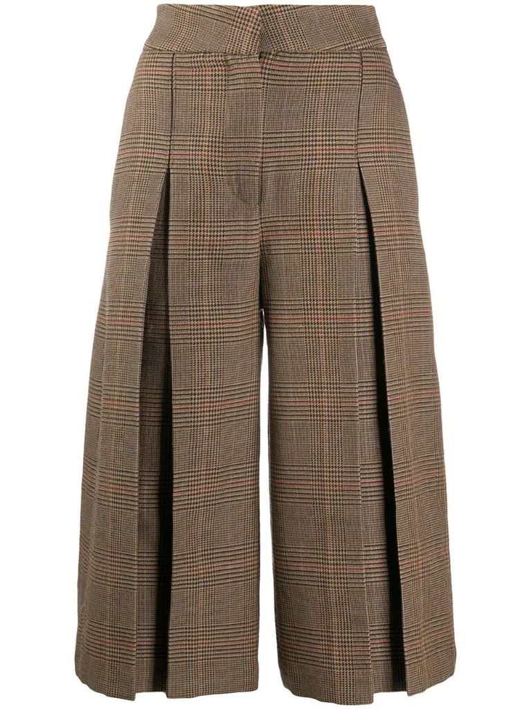 checked print culottes