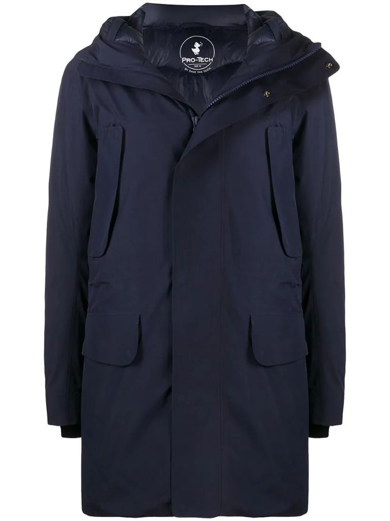 padded lining hooded coat