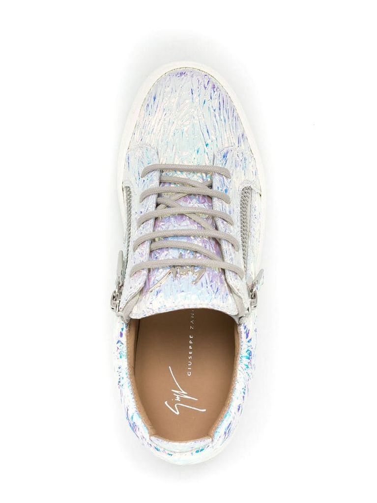 platform holographic effect sneakers
