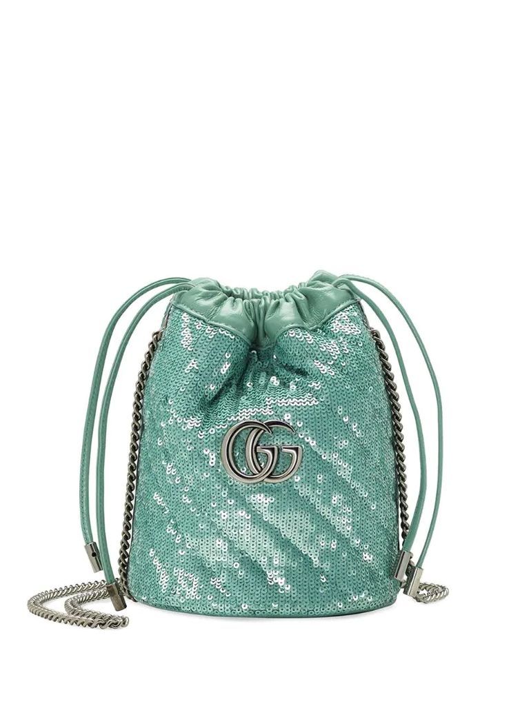 GG Marmont sequin-embellished mini bucket bag