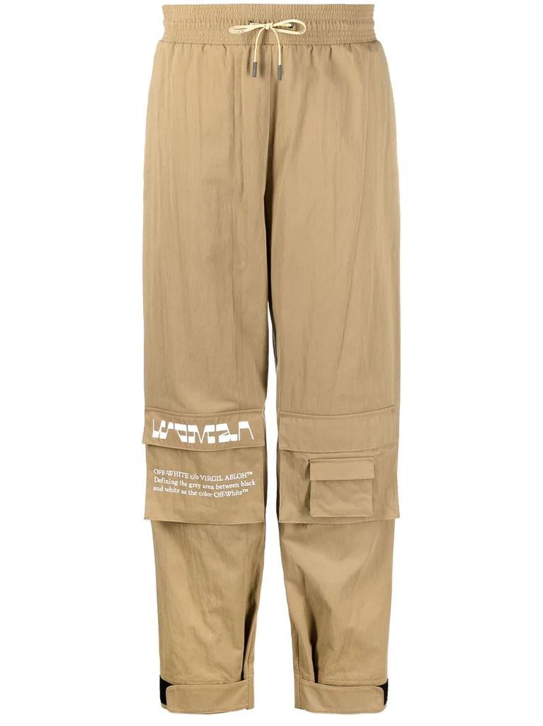 elasticated tapered cargo trousers