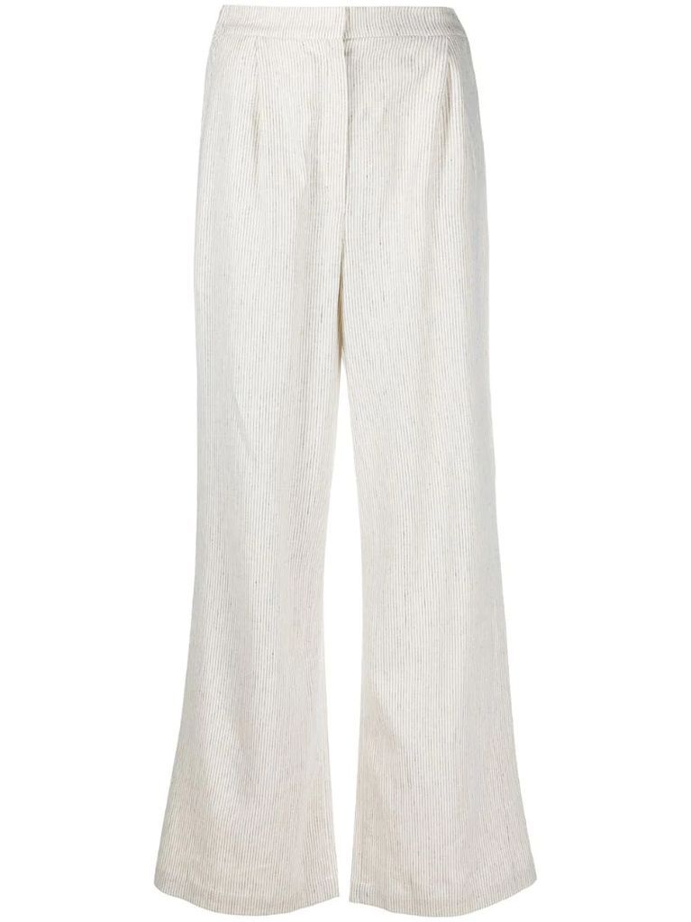 striped linen trousers