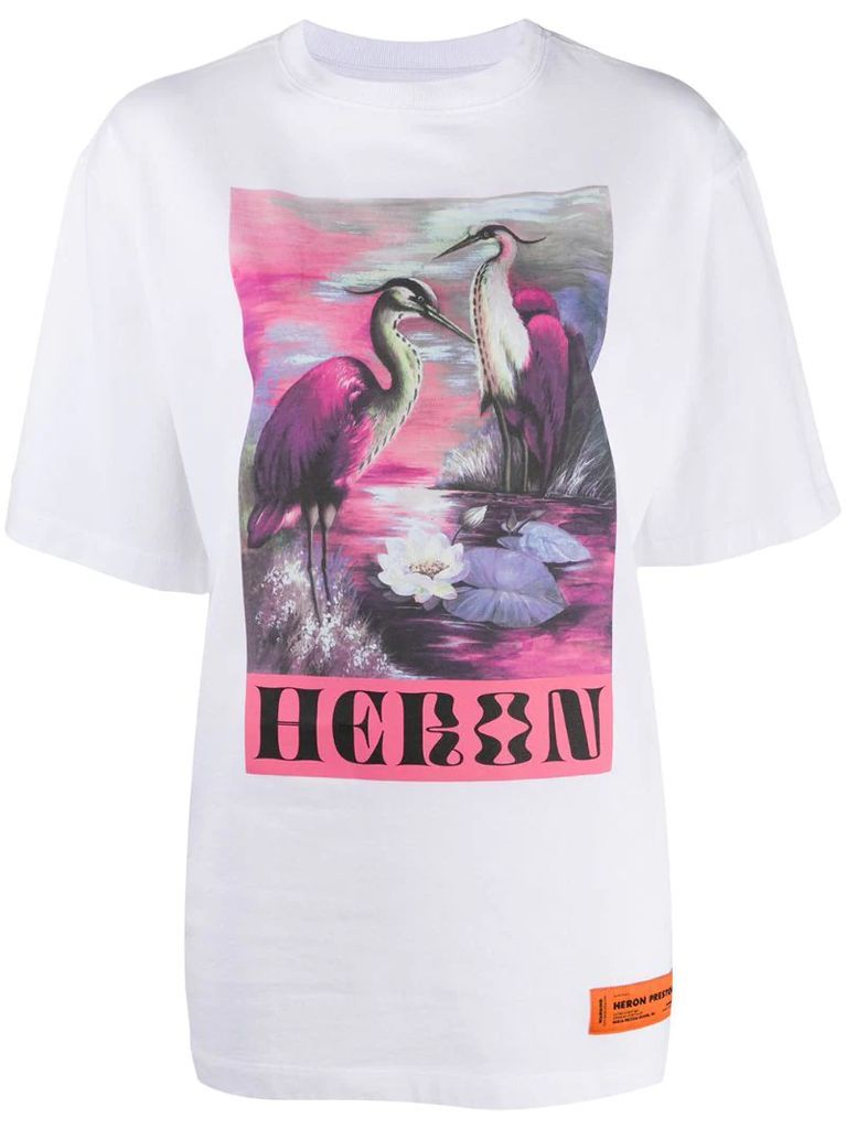 short sleeve Heron print T-shirt