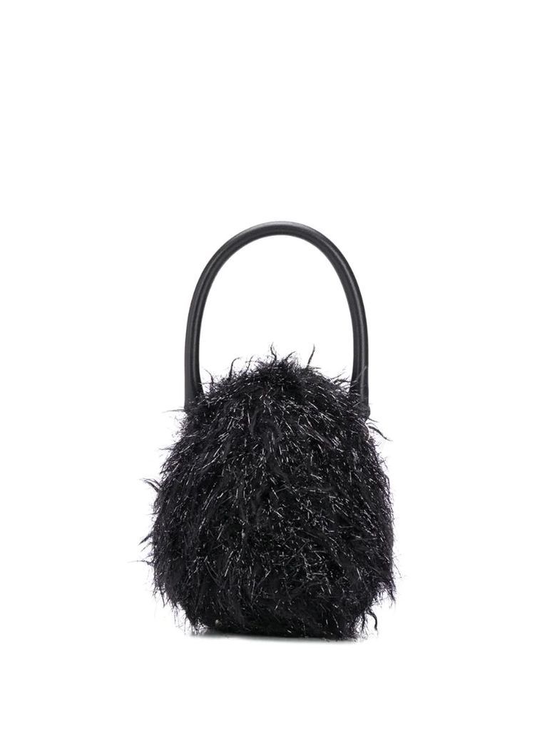 faux-fur detailed handbag