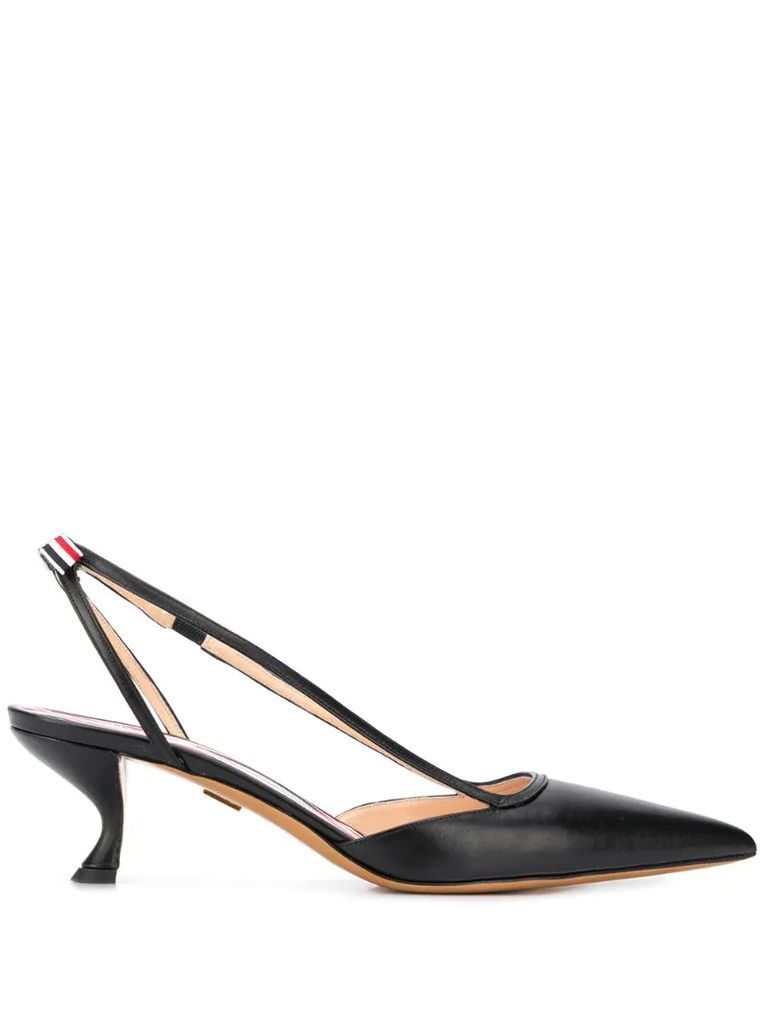 strappy pointed toe pumps