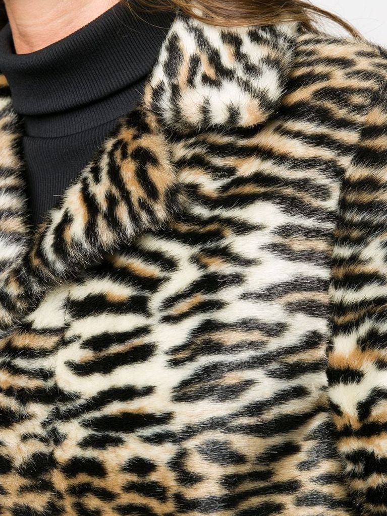 faux-fur lynx print coat