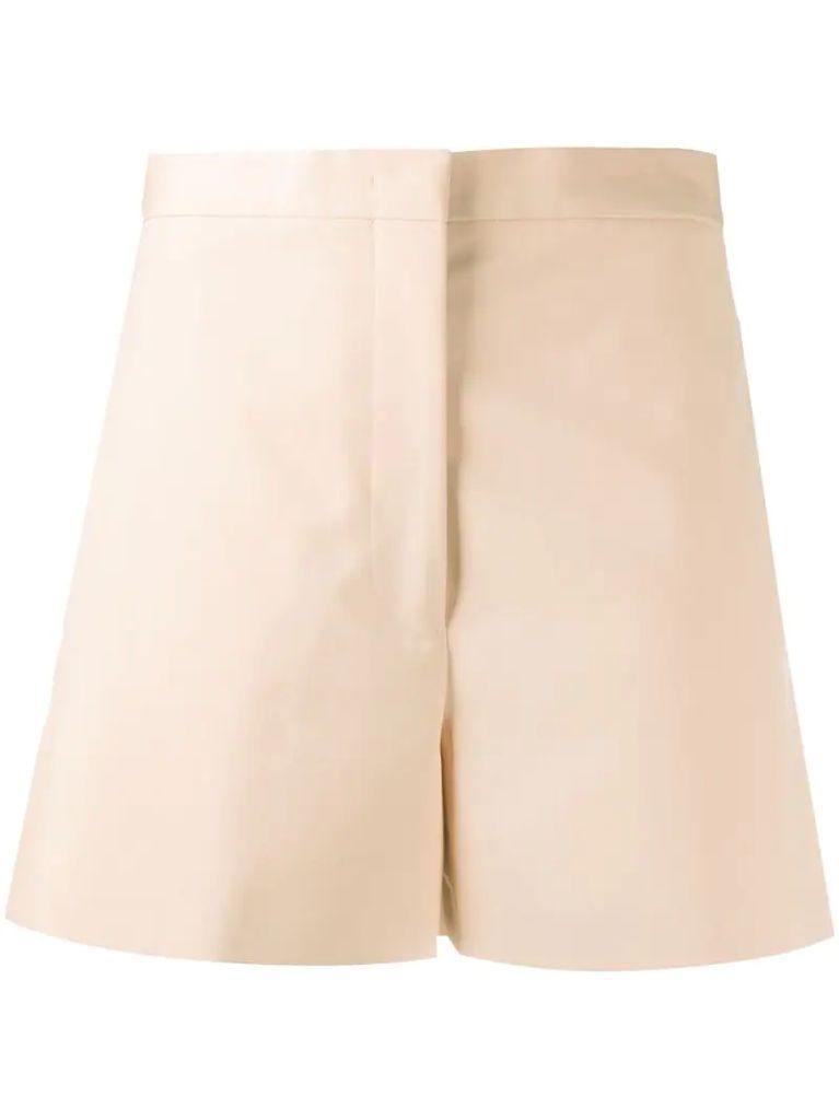 high-waist cotton shorts