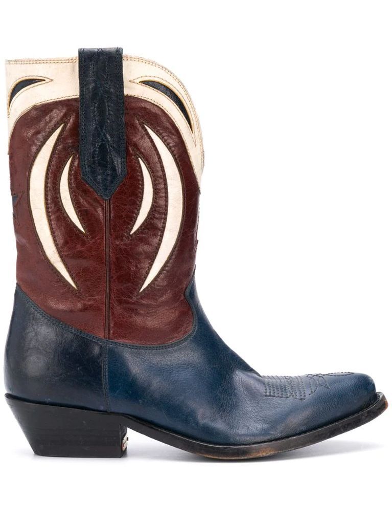 Western-style calf-length boots