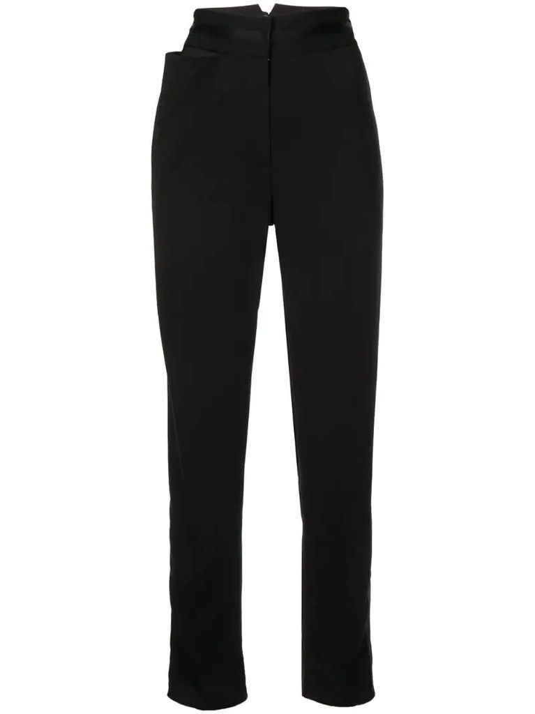 tapered high waisted trousers