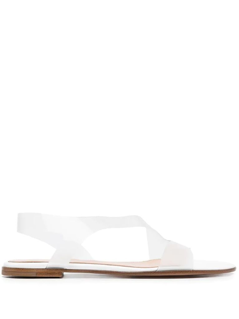 transparent-strap flat sandals