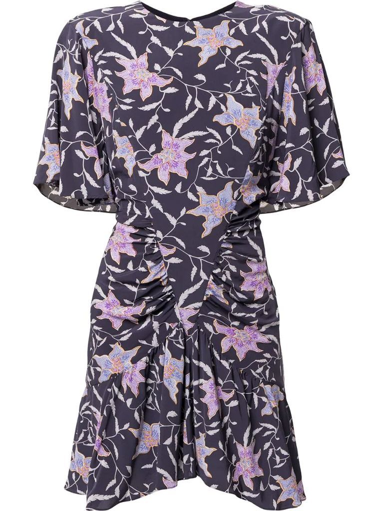 floral ruched dress