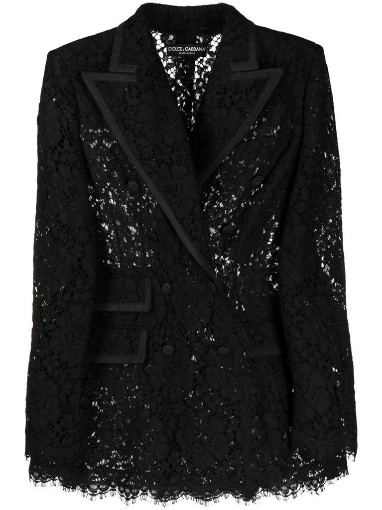lace double-breasted blazer