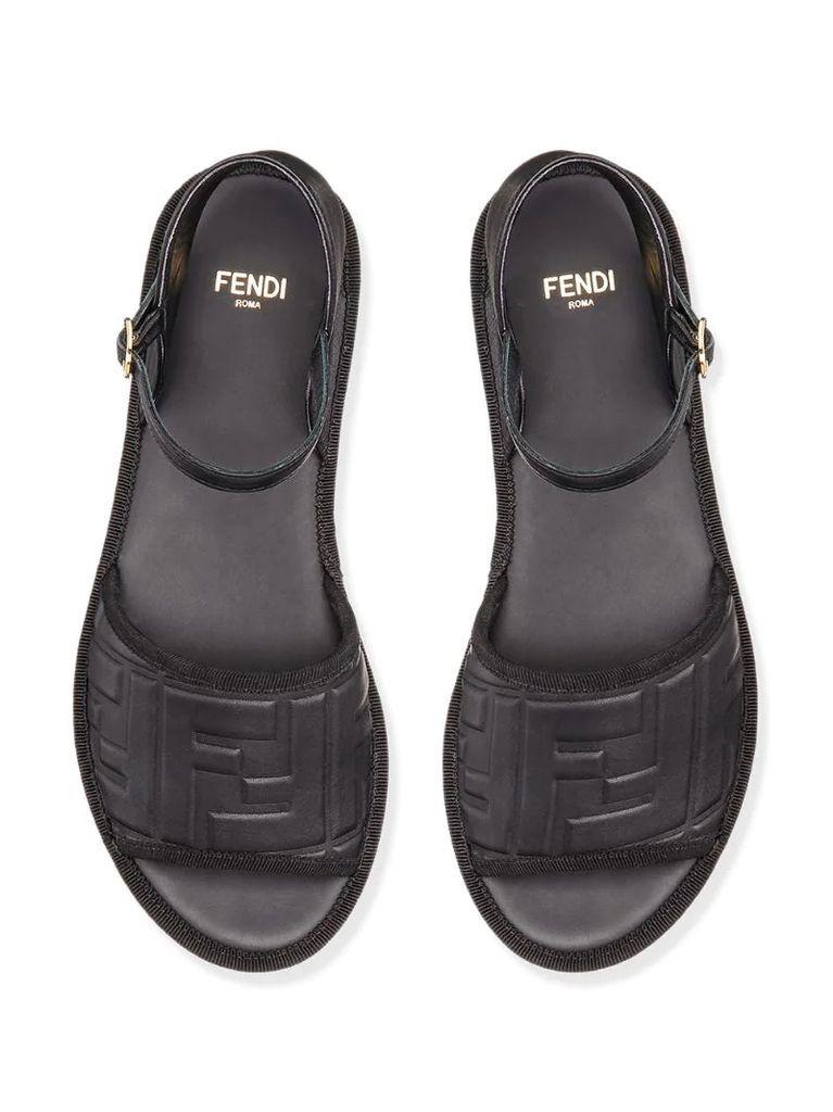 embossed FF motif platform sandals