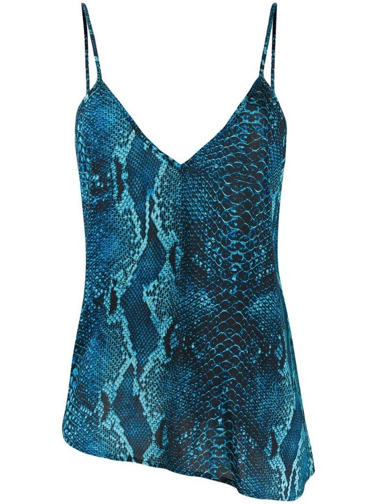 asymmetric snake print vest