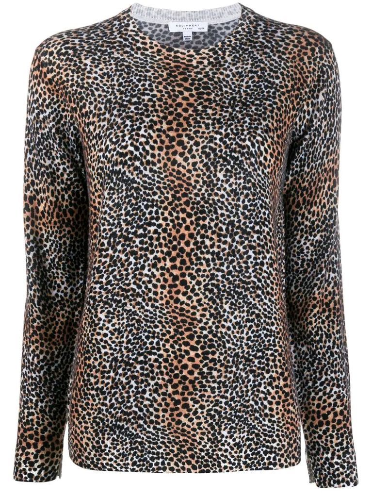 leopard print wool jumper
