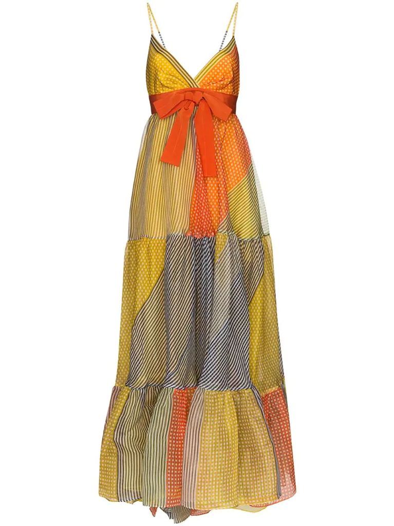 Tomasa patchwork maxi dress