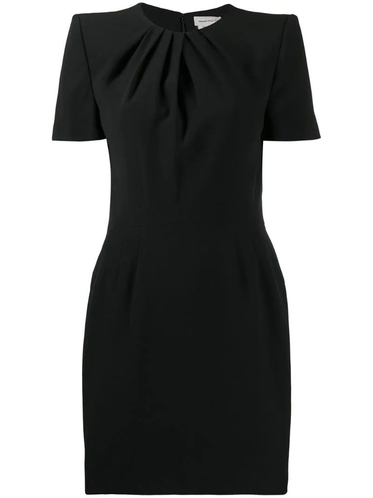 ruched cocktail dress