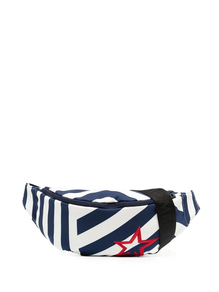 striped belt bag