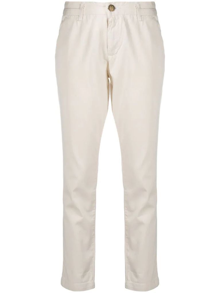 low-rise slim-fit trousers