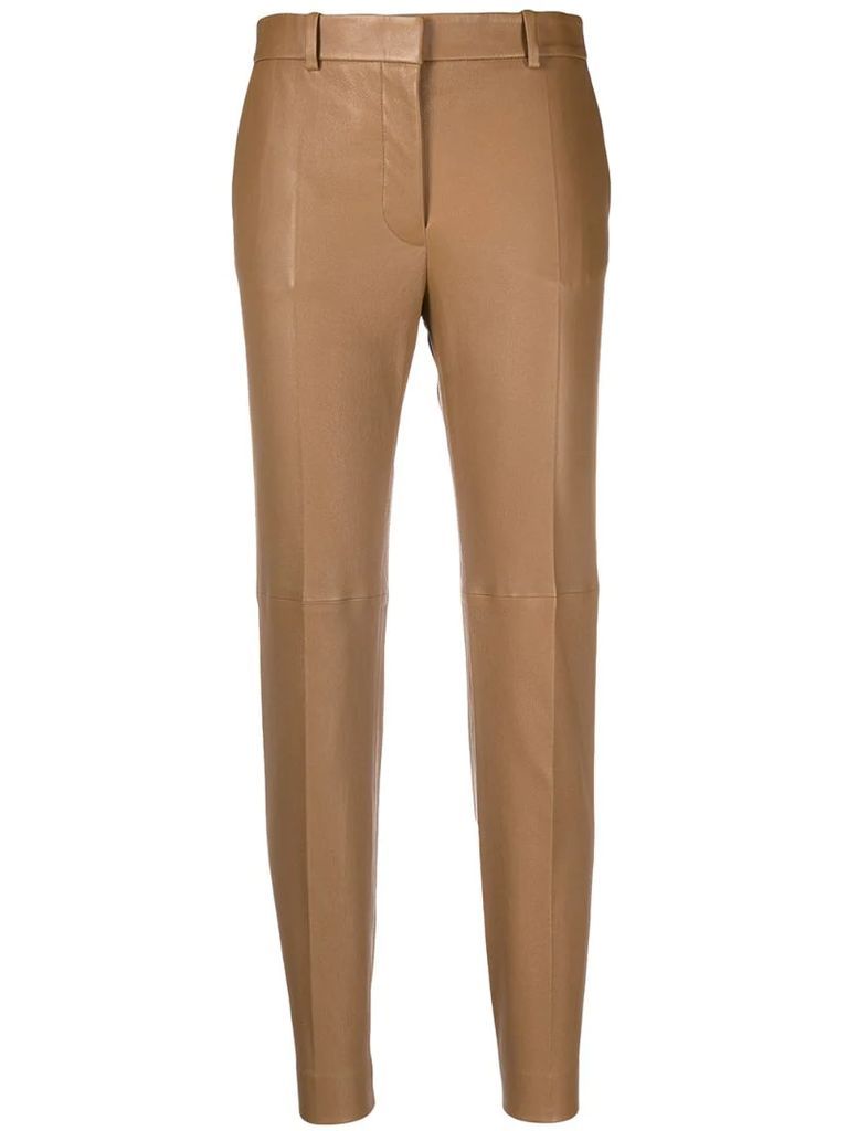 cropped leather trousers