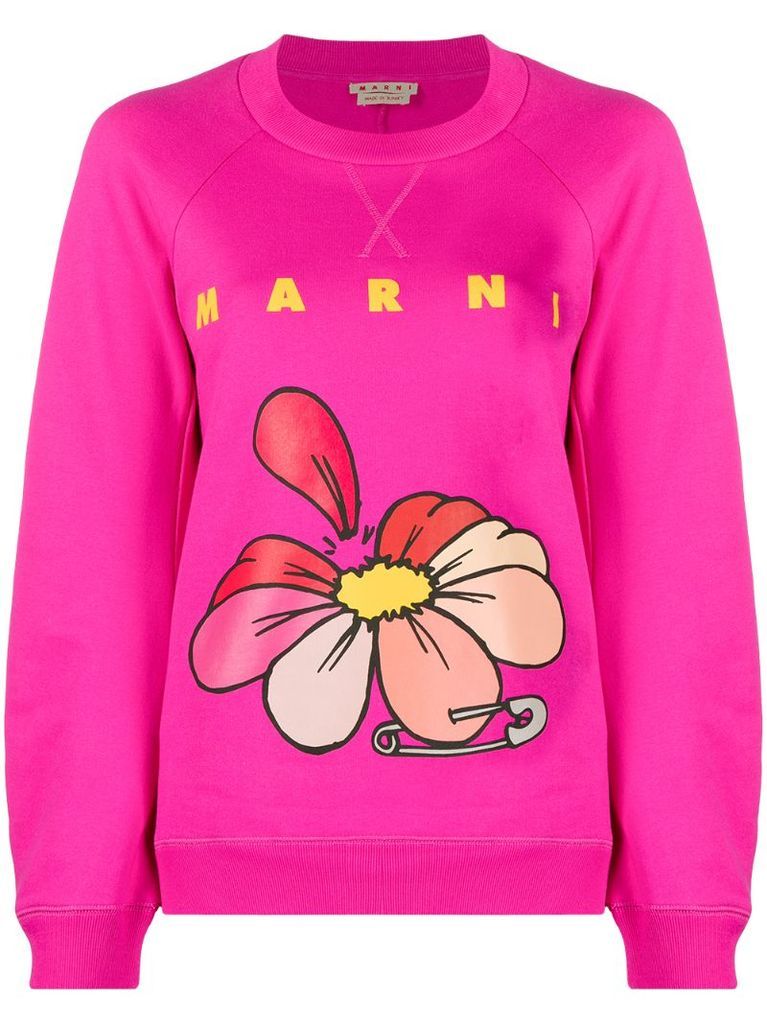 logo-print floral sweatshirt