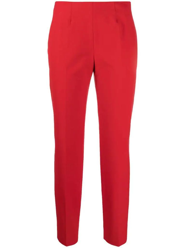 slit-cuff mid-rise trousers