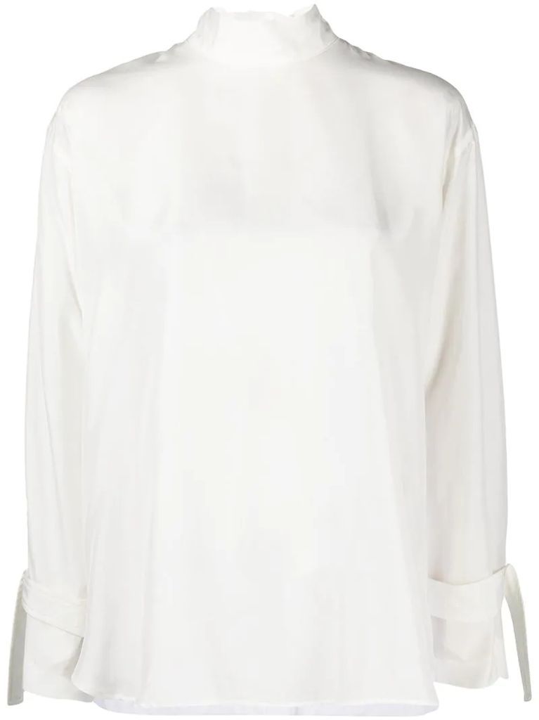 long-sleeved turtle neck blouse