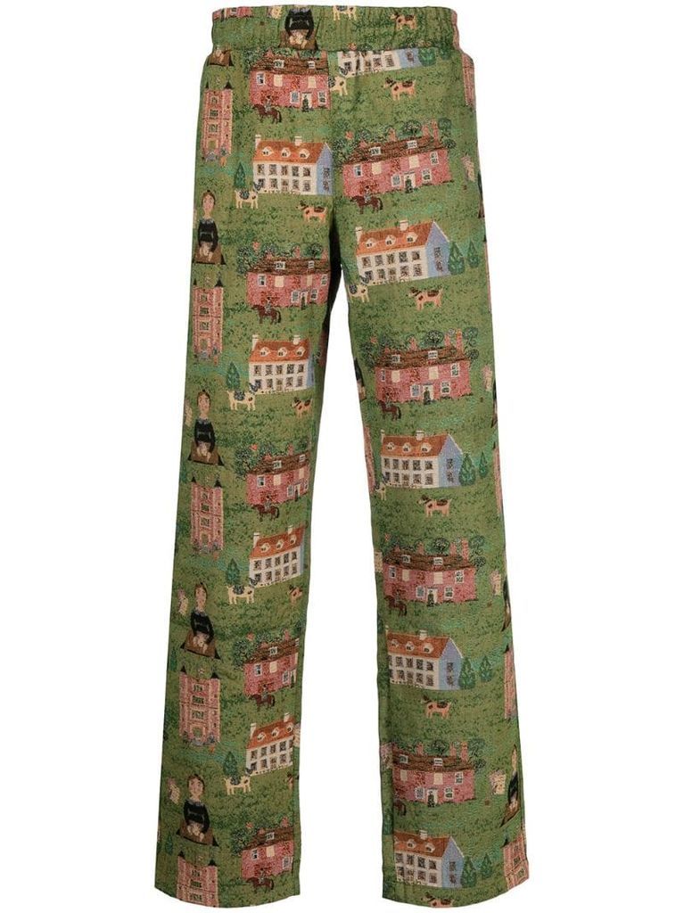 woven tapestry trousers